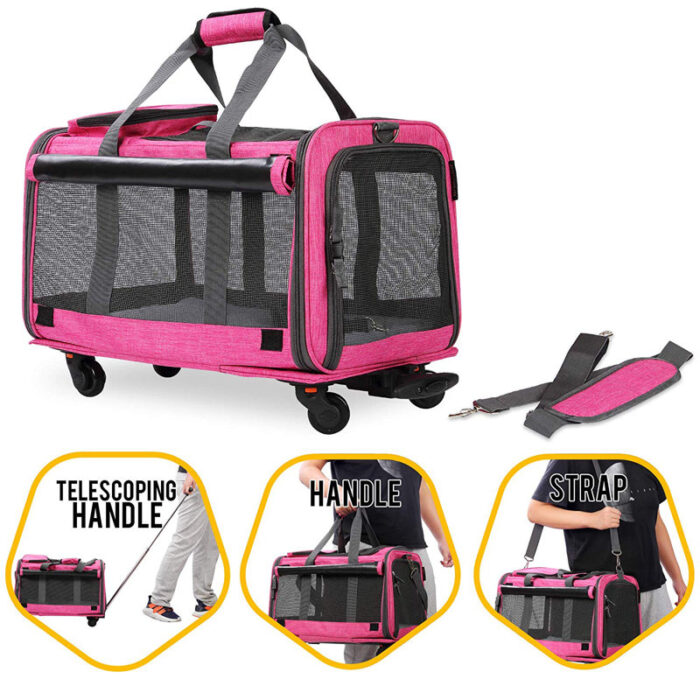 3-in-1+Pet+Carrier+&+Stroller+–+20_+L+x+13_+W+x+11.5_+H,+Telescoping+Handle,+Shoulder+Strap+&+Handle,+Durable+600D+Oxford+Fabric,+Ventilation+Panels,+with+Storage+Pocket+-+KLEMM-1162279049 (1)
