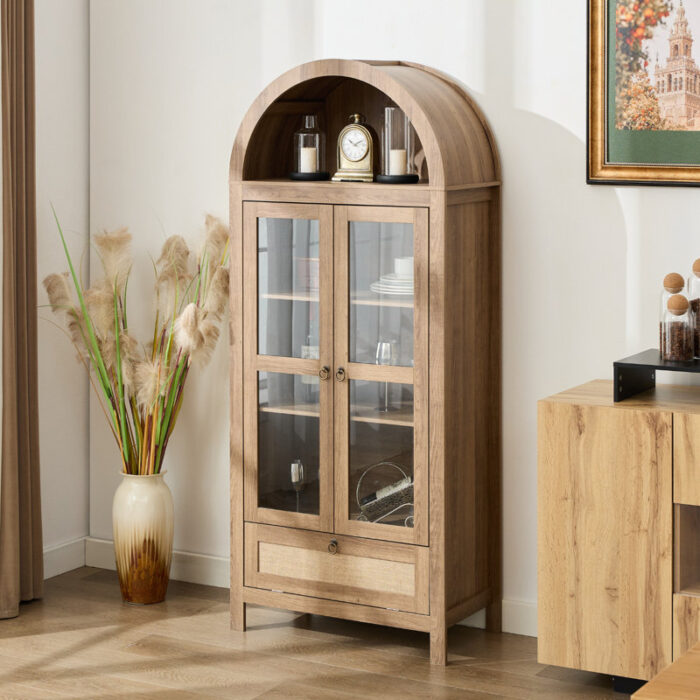 73_+Tall+Arched+Storage+Display+Cabinet-163016237