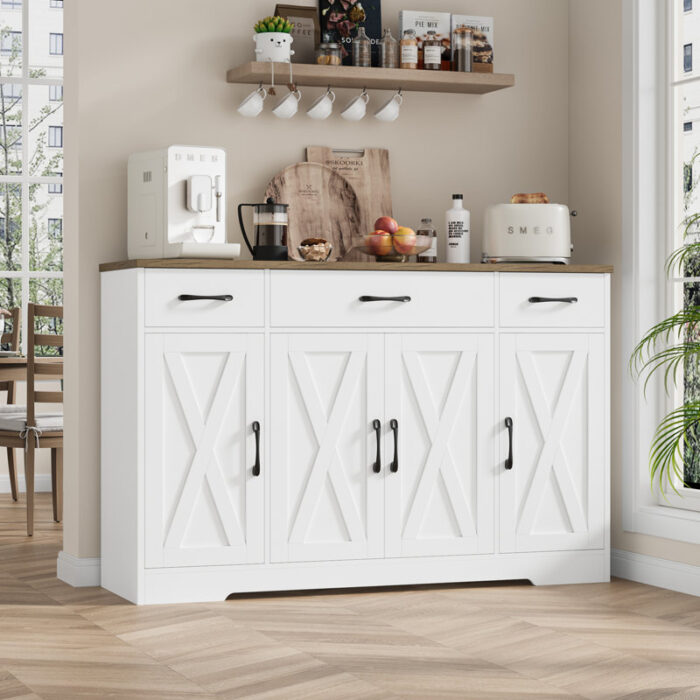 Adra+55.1''+Sideboard+with+3+Drawers,+Adjustable+Shelves-2020969967 (2)