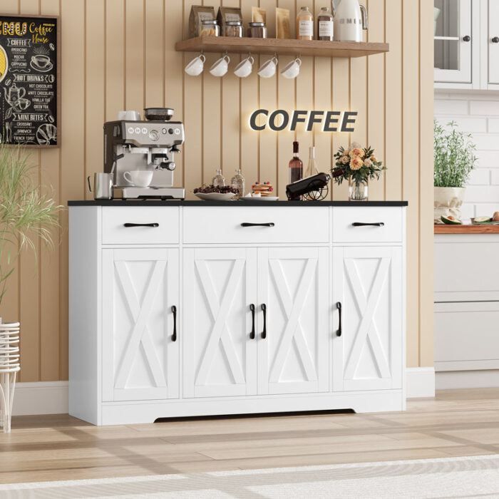 Adra+55.1''+Sideboard+with+3+Drawers,+Adjustable+Shelves-2020969967