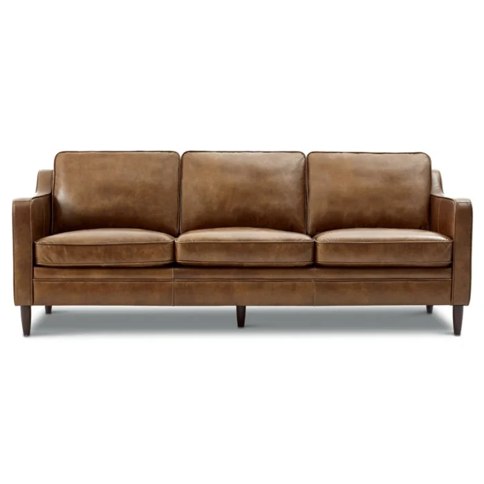 Ashtabula+Genuine+Leather+Square+Arm+Sofa