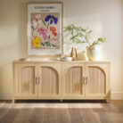 Eilisha+Modern+70_+Reeded+Sideboard+with+Arched+Doors