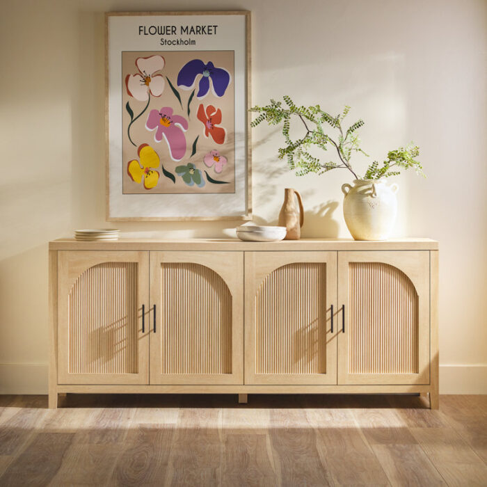 Eilisha+Modern+70_+Reeded+Sideboard+with+Arched+Doors