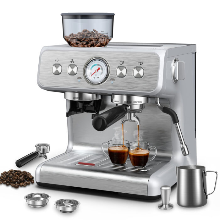 Elite+Espresso+Coffee+Maker+With+Milk+Frother+Steam+Wand,+Coffee+Grinder+&+Self-cleaning (1)