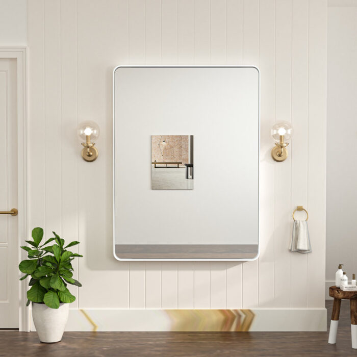 Leaderville+1.2_+Thick+Aluminum+Framed+Bathroom+Mirror,+Decorative+Mirror+Wall+Mirror+with+Tempered+Glass,+French+Cleat+Mounted