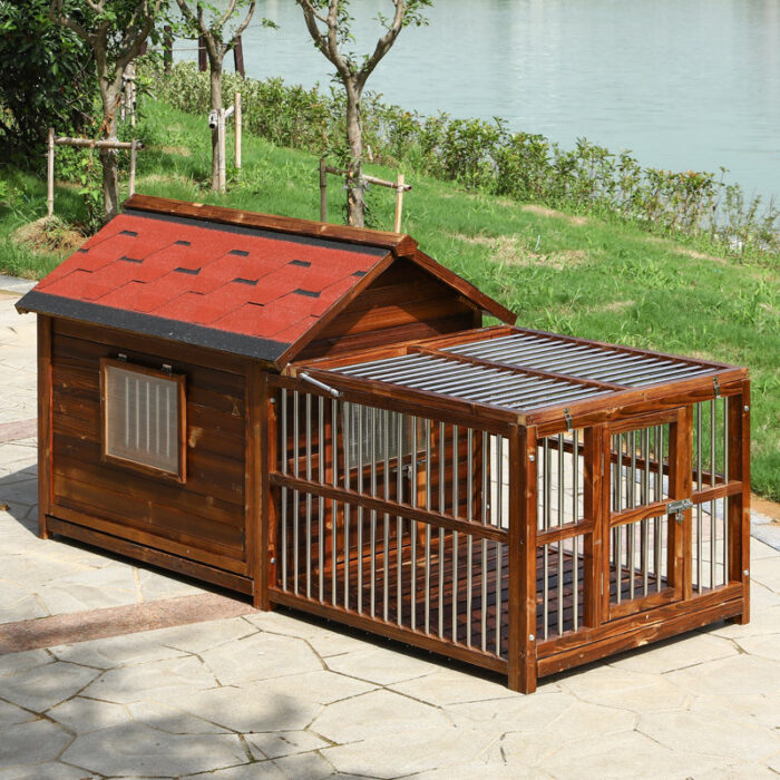 Luxury+Solid+Wooden+Dog+House+with+Fence-104977305 (2)