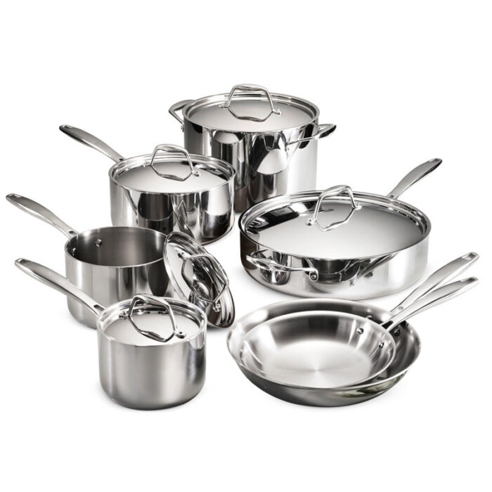 Tramontina+Tri-Ply+Clad+Gourmet+12+Pc+Cookware+Set